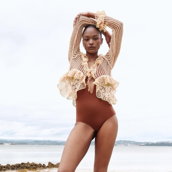 RUFFLED CROCHET KNIT CARDIGAN - Picture 3 of 13